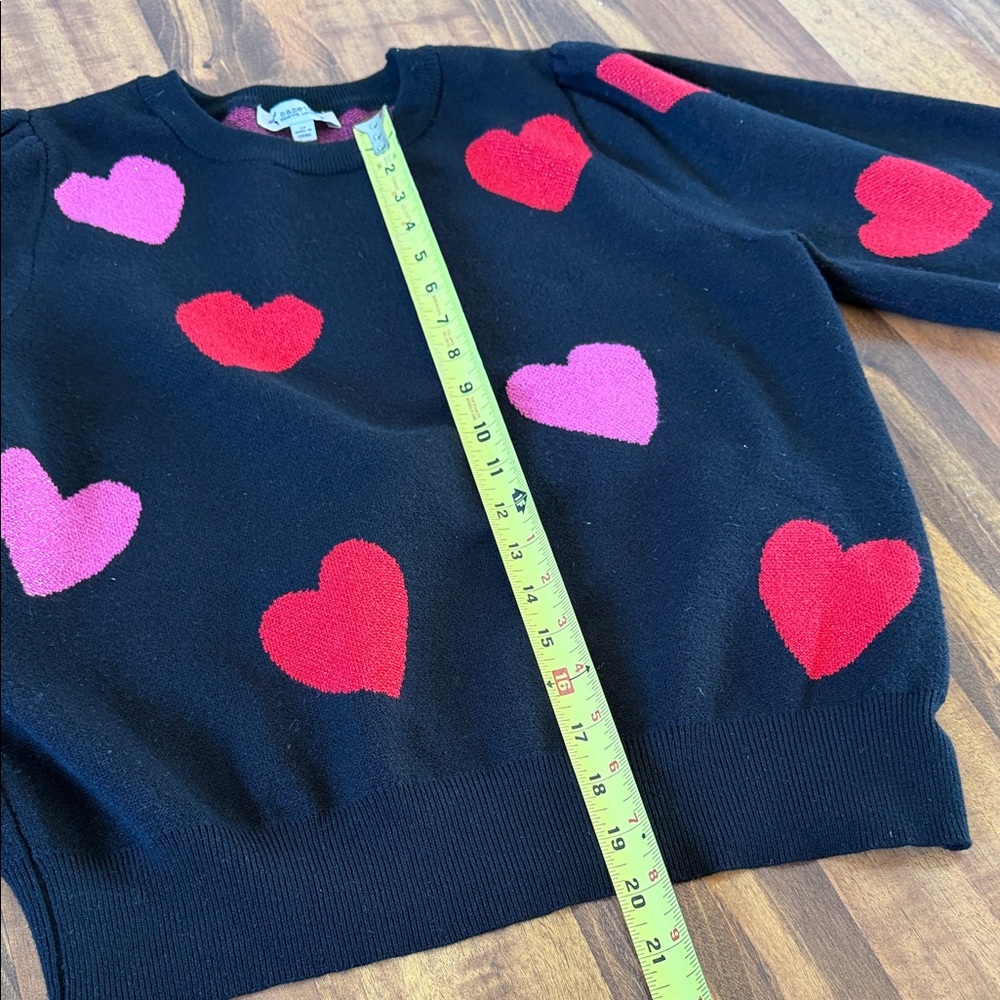 Heart Patterned Black Sweater - Picture 5 of 14